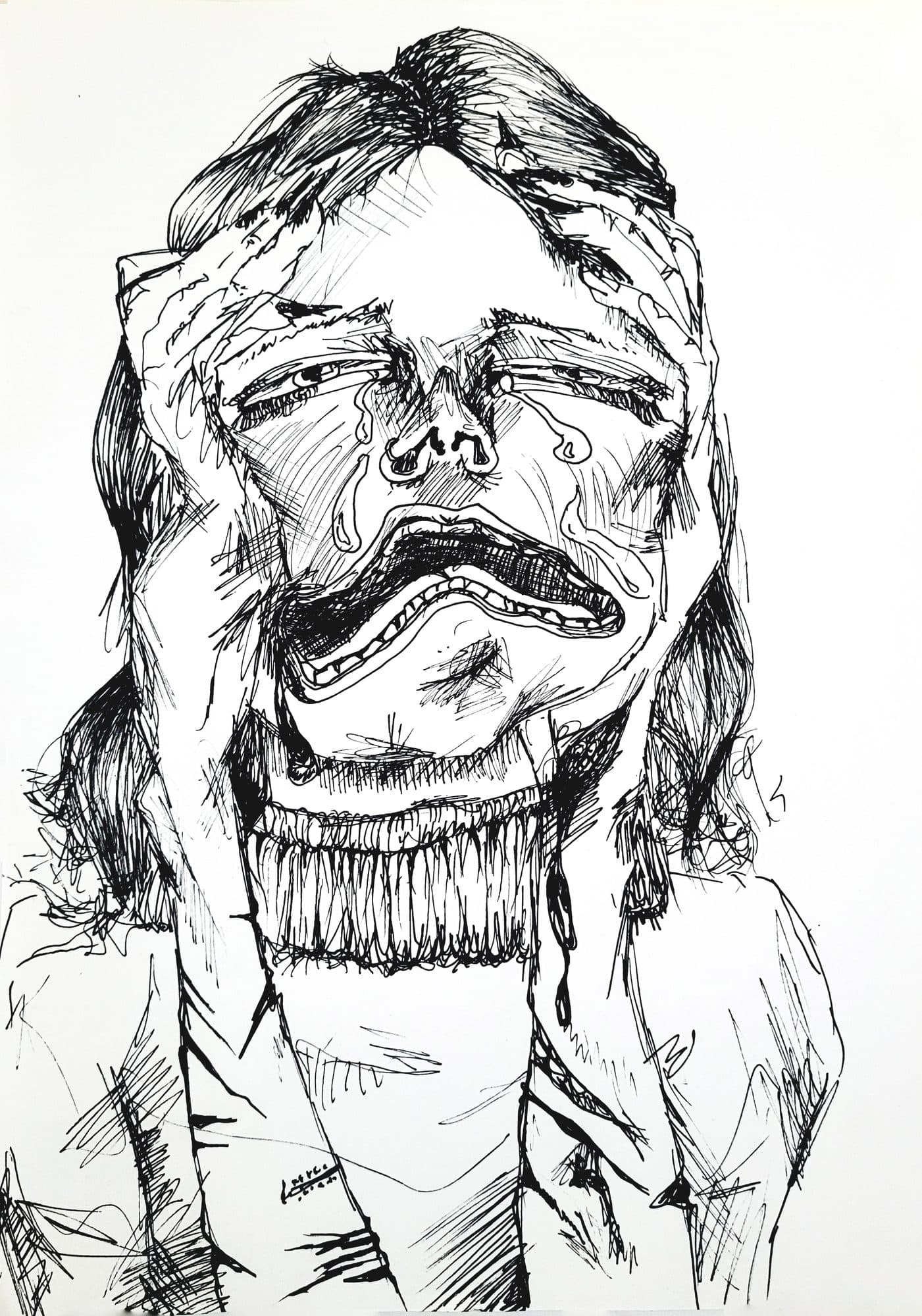 Portrait black pen