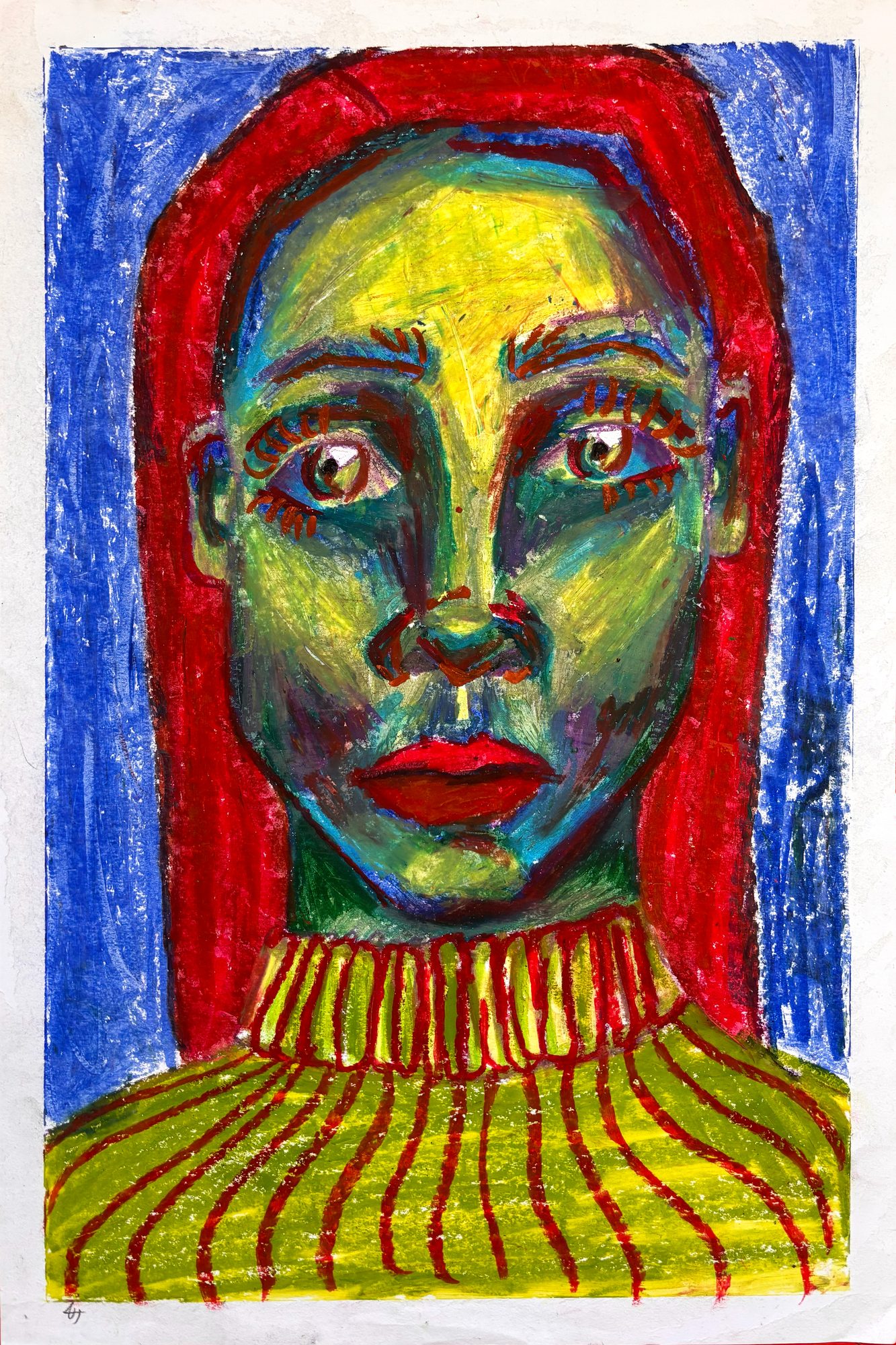 Portrait oil pastel