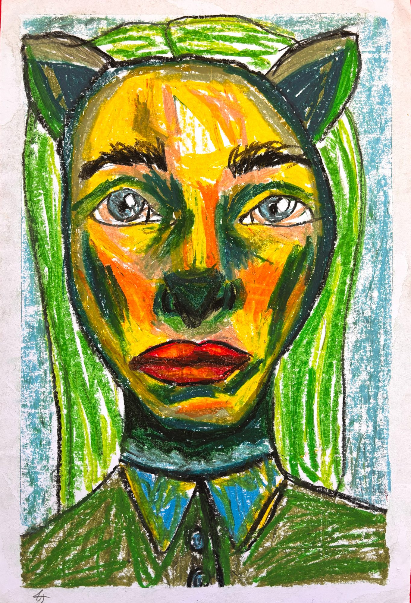 Portrait oil pastel